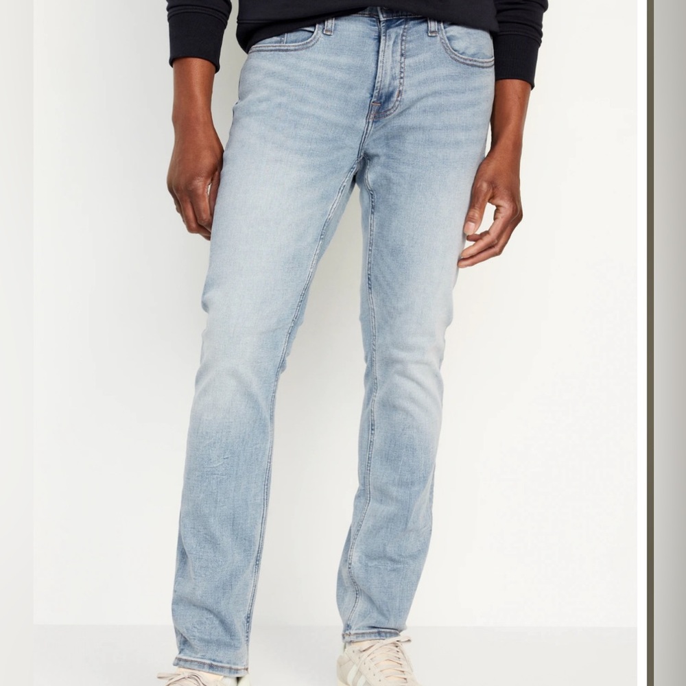 Light wash, slim, fit denim jeans